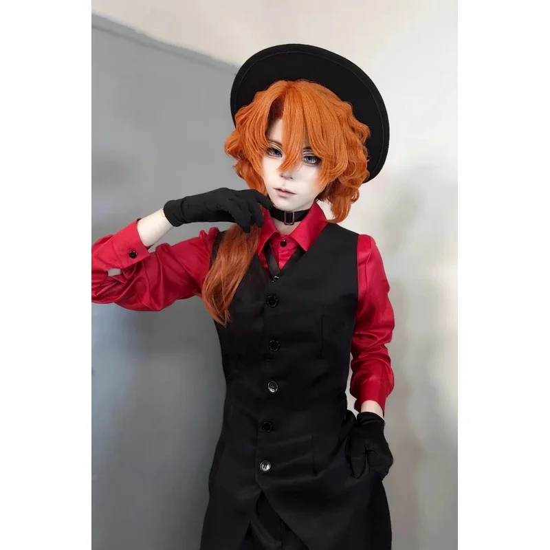 كاندي 2025 ناكاهارا تشويا إذا قميص الطريق سترة السراويل قبعة قفاز مجموعة كاملة بونغو الضالة الكلاب تأثيري حلي شعر مستعار بدلة حفلة الهالوين #3