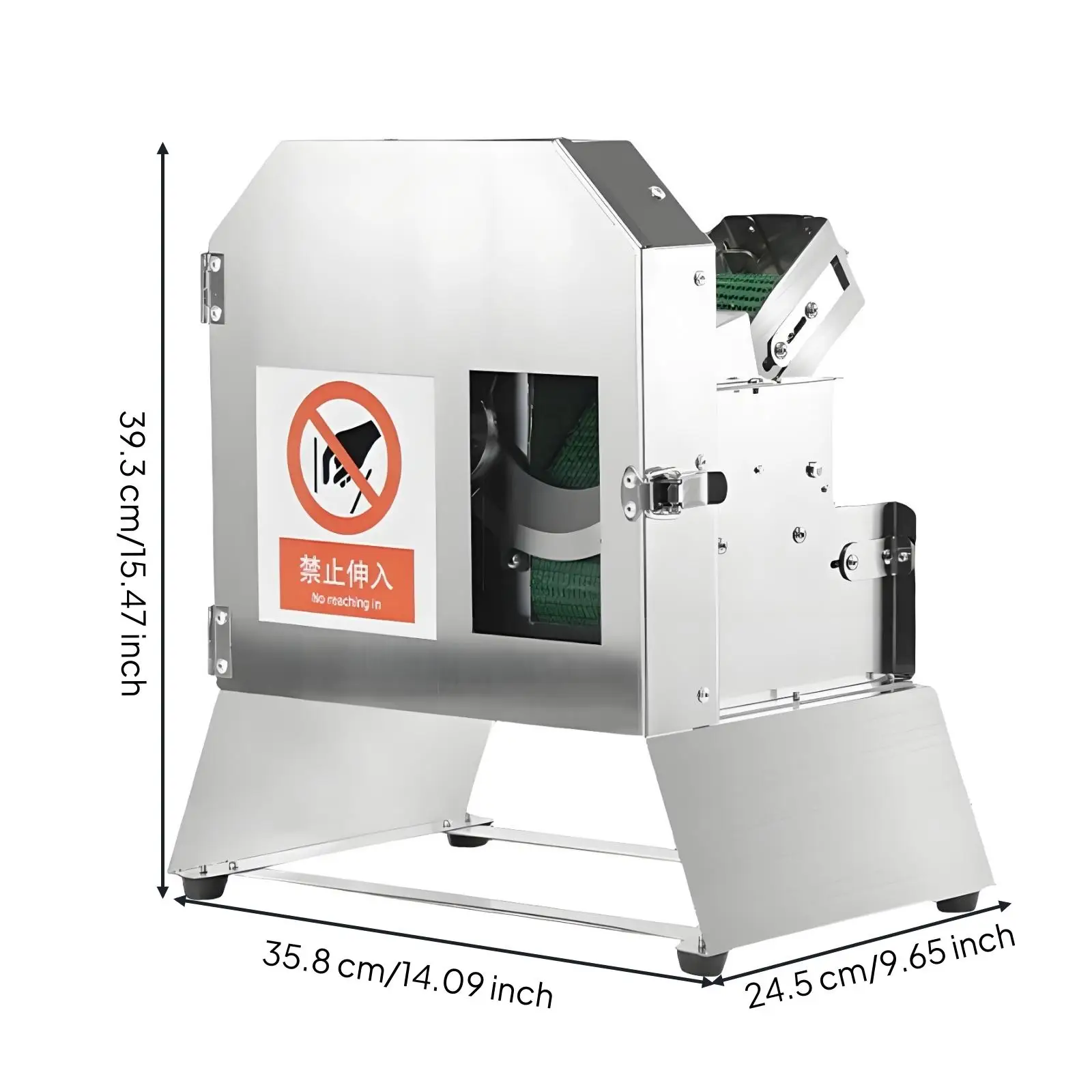 Stainless Steel Electric Vegetable Cutter Shredder with Guard Feed Opening for Efficient Safe Commercial Food Preparation