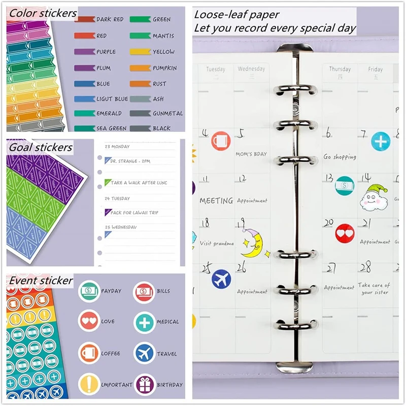 Комплект бюджетных переплетов, водонепроницаемые бюджетные конверты с застежкой-молнией, отрывная бумага, наклейки с этикетками, для экономии денег
