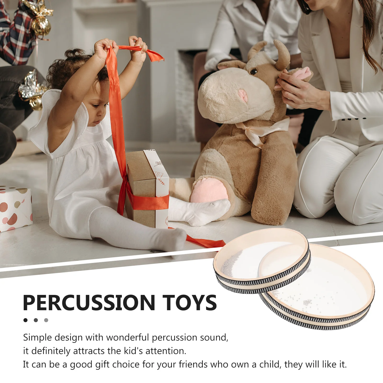 Instrumentos musicales para niños, ondas de percusión, cuentas de mano, juguetes de tambor, Orff Baby