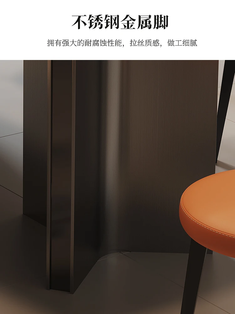 Dining Table and Chairs, Simple Household Small Apartment, Rectangular Marble Surface, Luxury Stone Slate Dining Table