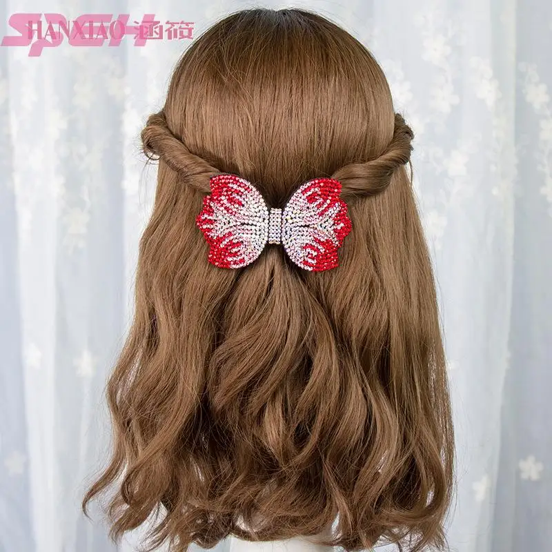 Headdress hairpin top clip hair card water   bow elegant lady disc hair adult spring clip horsetail cross clip