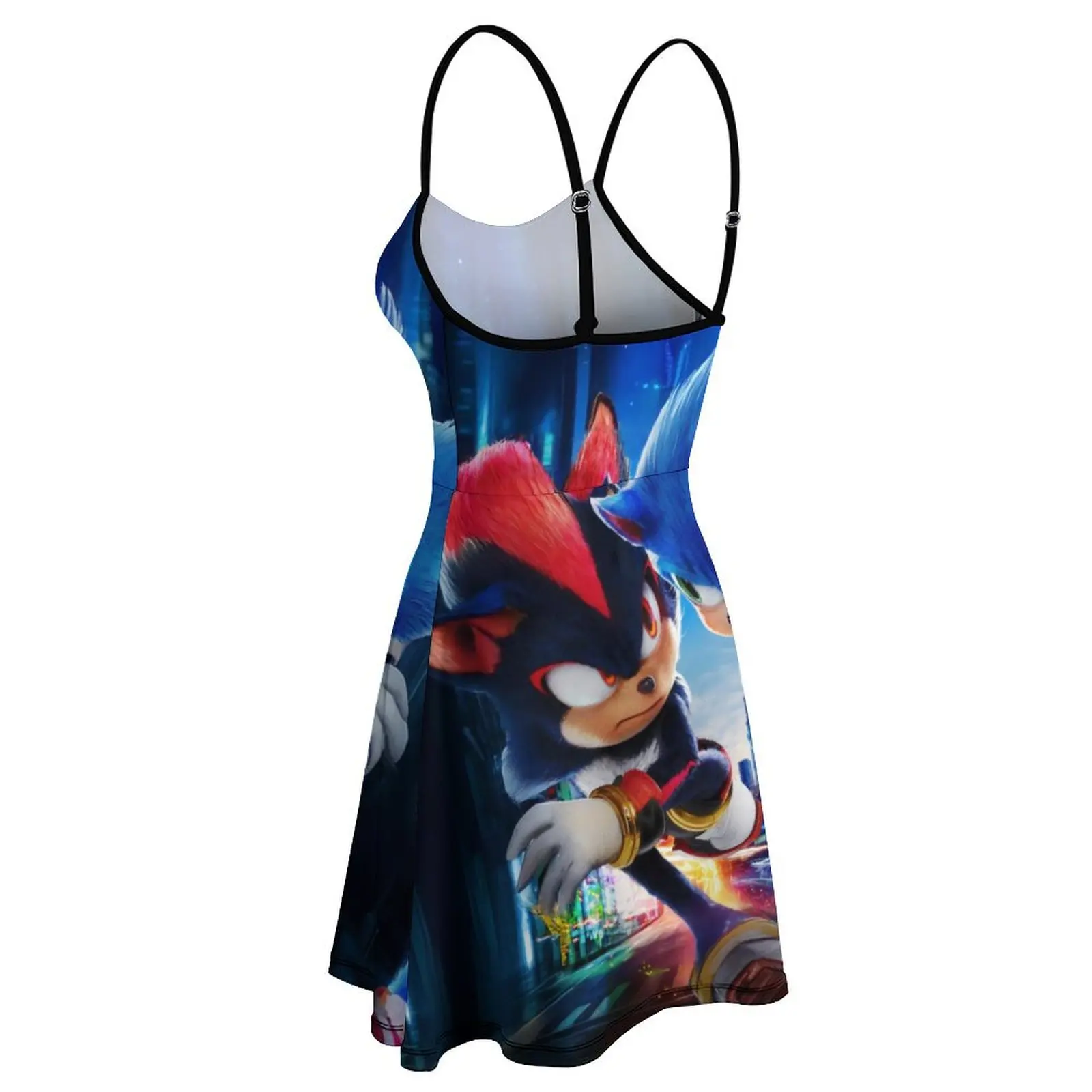 Sexy  The Blue Blur Speed of Sound Hedgehog Sonic El Erizo (339) Women's Sling Dress Humor Graphic  Parties  Woman's Gown Strapp