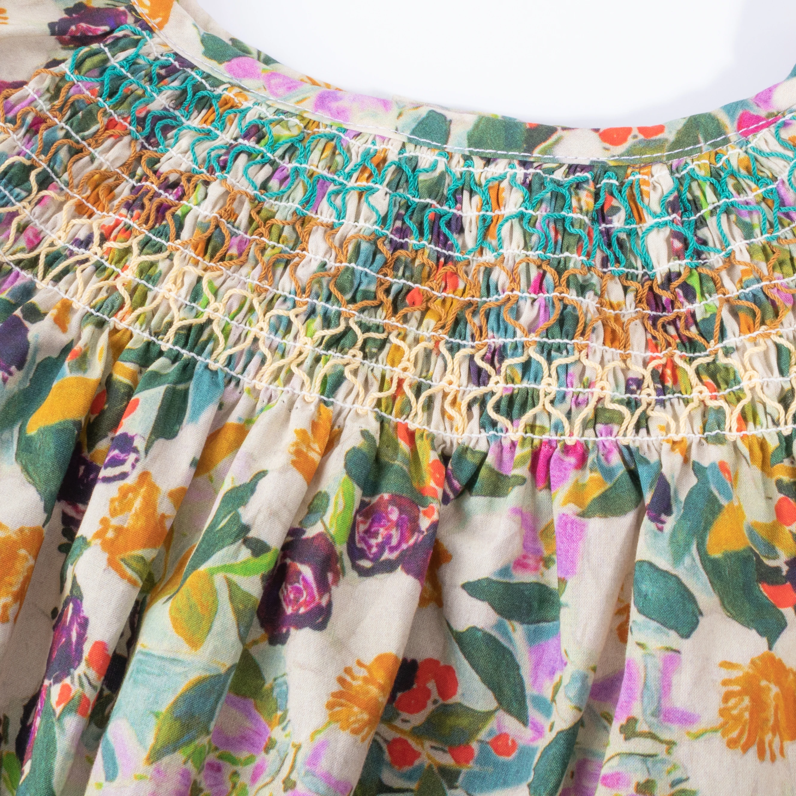 Blumen-Sommerkleid für Mädchen im Alter von 1, 2, 3, 4, 5, 6 Jahren, Smockdesign mit fliegenden Ärmeln, für Babys und Kleinkinder, tägliche süße Kleidung – Detail 28