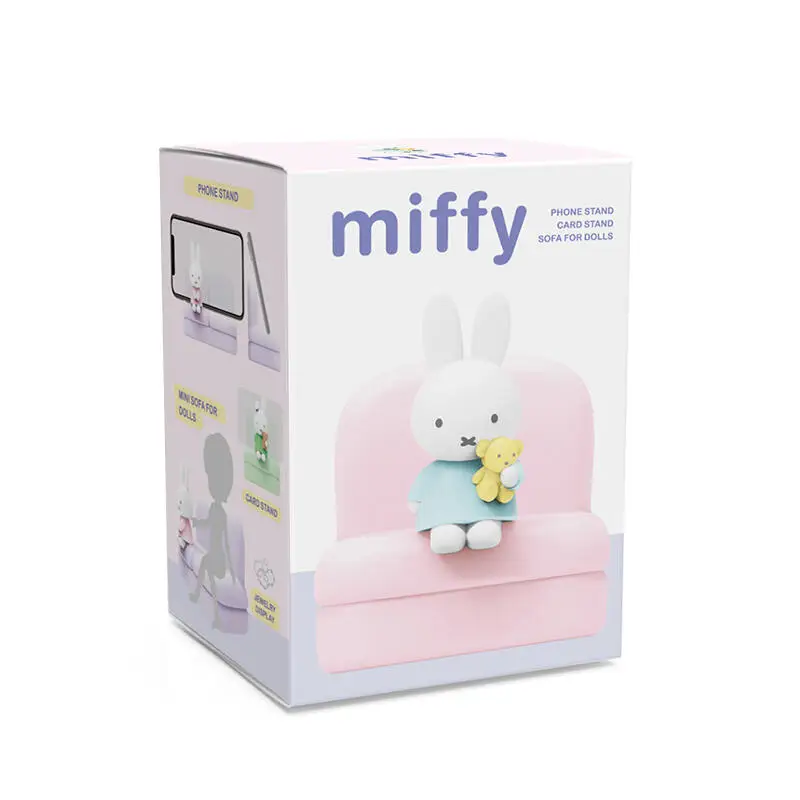 Miffy support pour téléphone boîte aveugle Kawaii dessin animé Miffy support de canapé boîte aveugle Figurine périphérique ornement de bureau cadeau pour fille