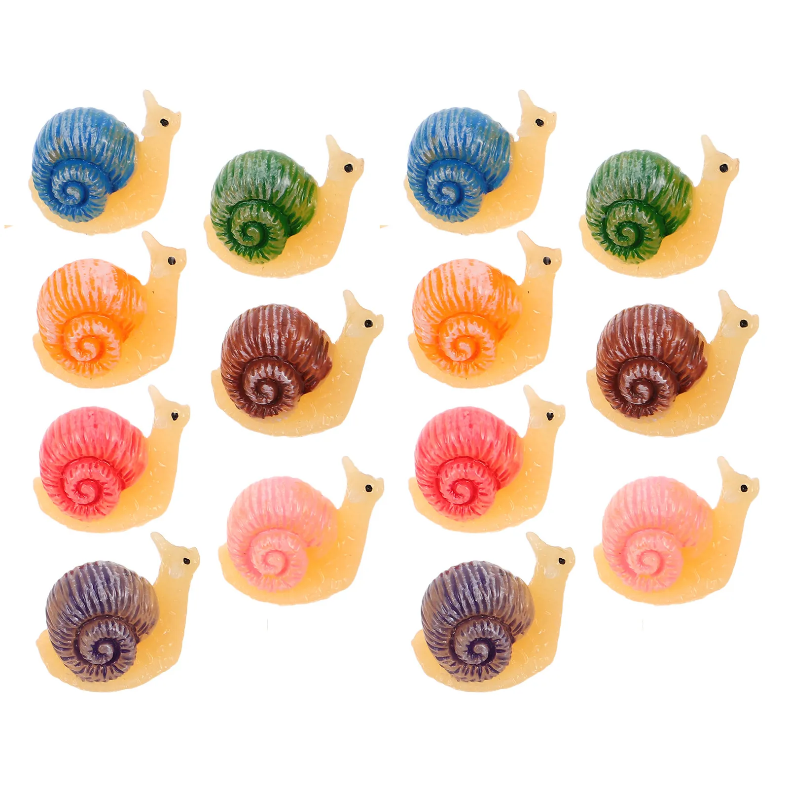 14Pcs Micro Landscape Snail Resin Statues Miniature Garden Snails Decoration Fairy Garden Terrarium Craft Supplies