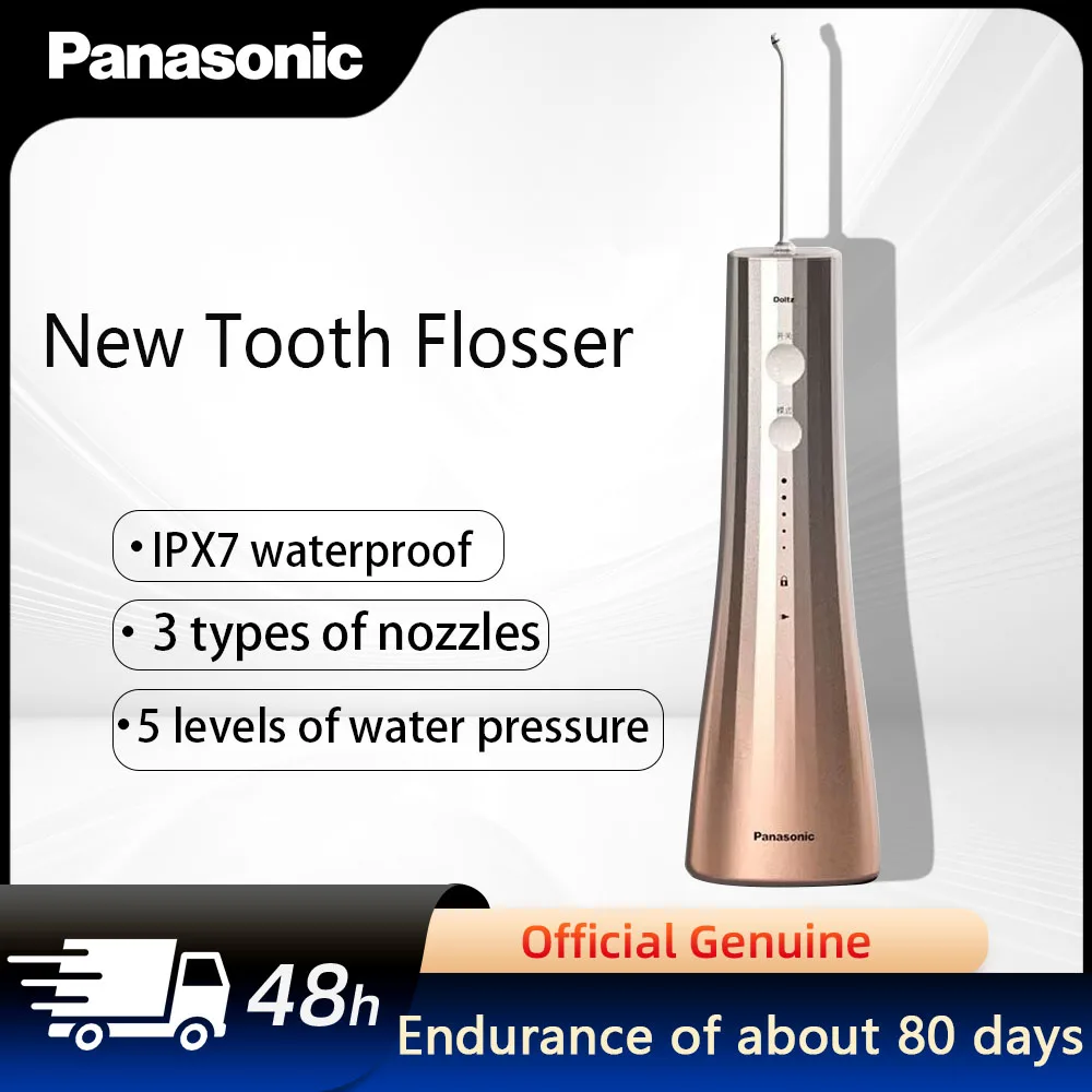 Panasonic Portable Smart Electric Tooth Flosser -3 Nozzles -5 Modes - Rechargeable - Lasts about 80 days - Dental Flosser Teeth