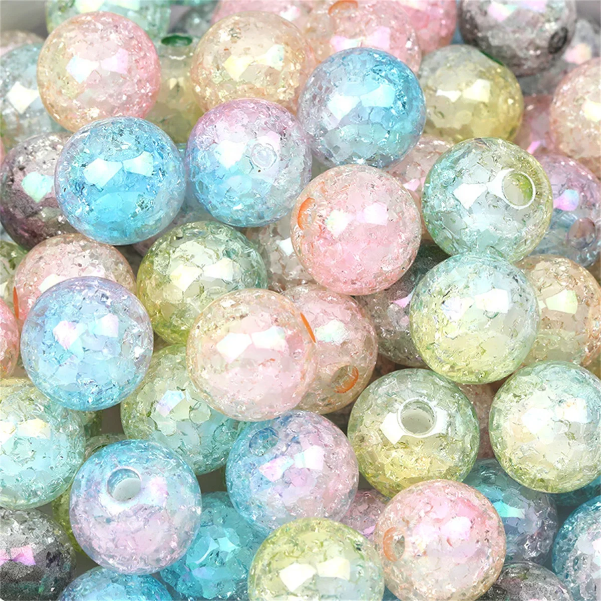 CH44 5Pcs 16mm Acrylic Through Hole Beads DIY Pen Mobile Phone Chain Clothing Jewelry Beads Accessories Girls