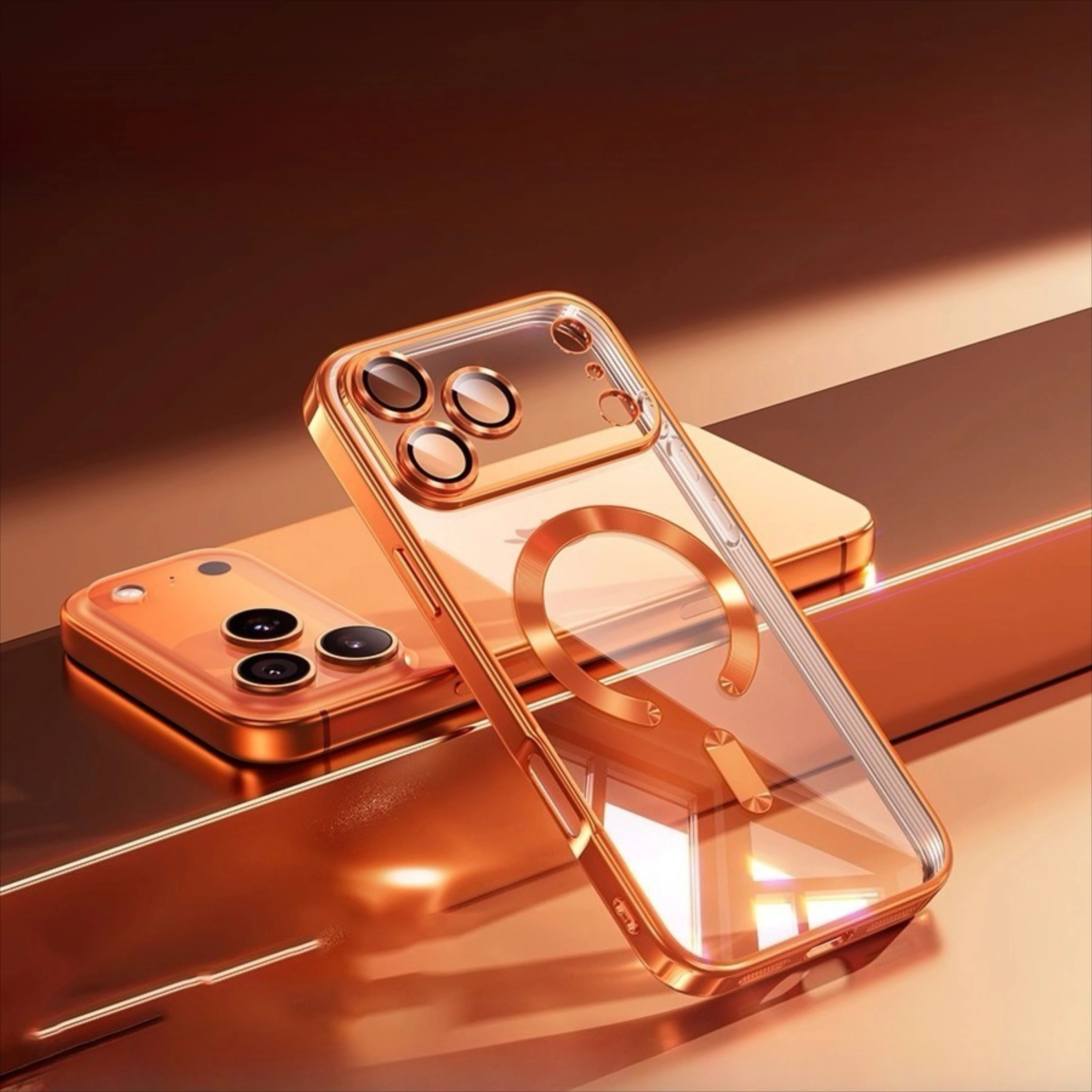 1pc Glossy Electroplated Lens Protector Magnetic Case For Ap