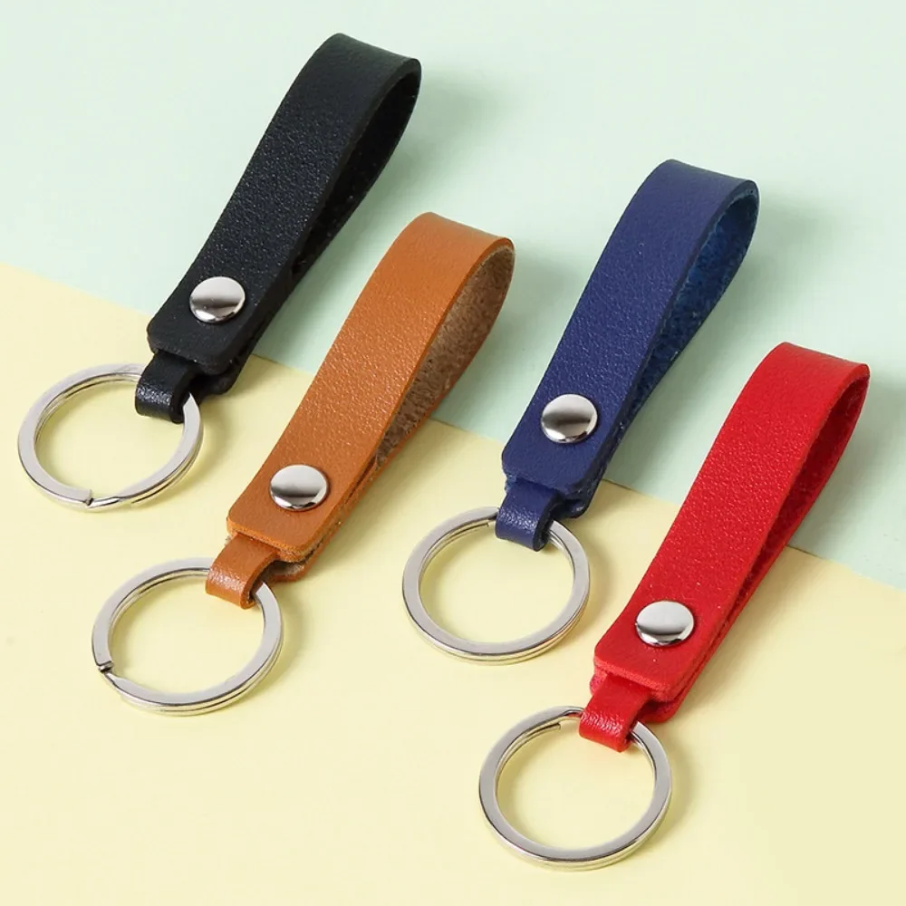 Pu Woven Rope Leather Key Chain Pendant Business Gift Leather Car Keyring Accessory Creative Multiple Colors Durable Keyholder