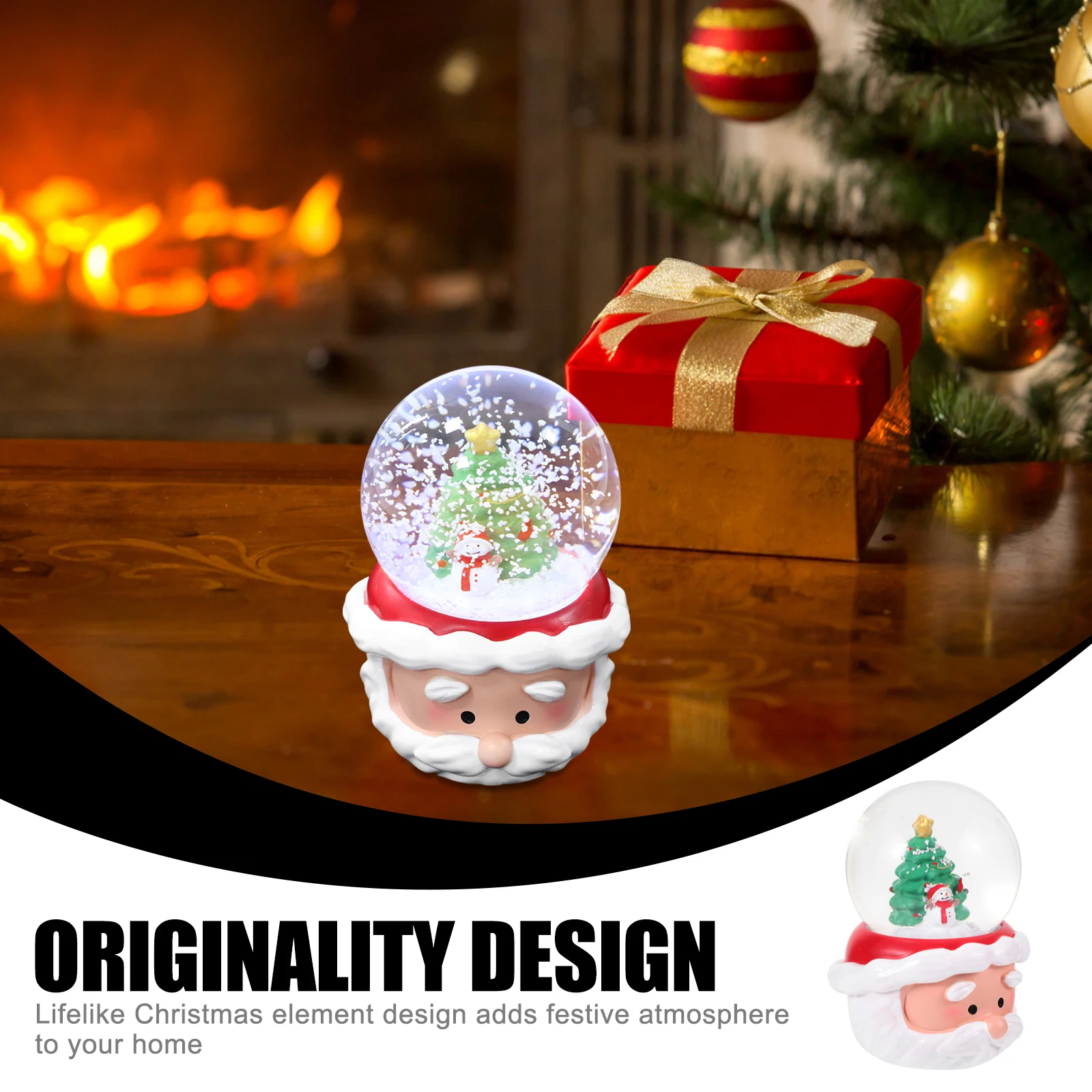 

Christmas Ornament Crystal Ball Resin Party Decor Festive Decoration Indoor Landscape Craft Desktop Miniature Statues Gift For
