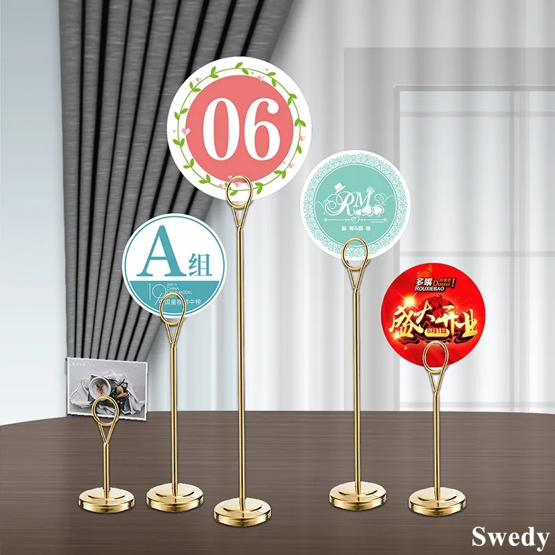 

Stainless Steel Restaurant Tabletop Menu Paper Holder Harp-Clip Wedding Photo Picture ClipTable Number Recipe Place Card Holder