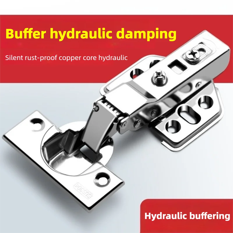 2Pcs Cold Rolled Steel Hydraulic Cabinet Door Hinges Soft Close Damper Buffer for All Cupboard Furniture Hardware