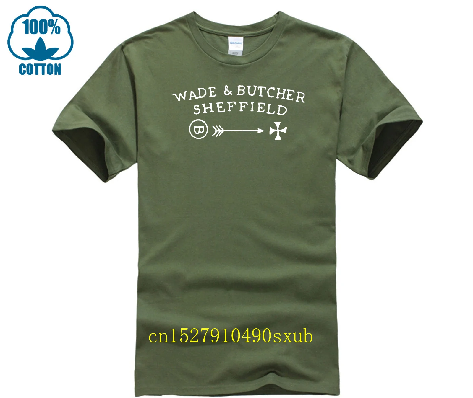 for mans Wade & Butcher Straight Razor Shaving Sheffield Wade and Butcher men's casual fashion round neck cool man's T shirt