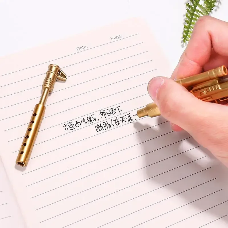 Bolígrafo Neutral con forma de máquina dorada creativa, tinta negra, suministros escolares y de oficina, papelería de aprendizaje