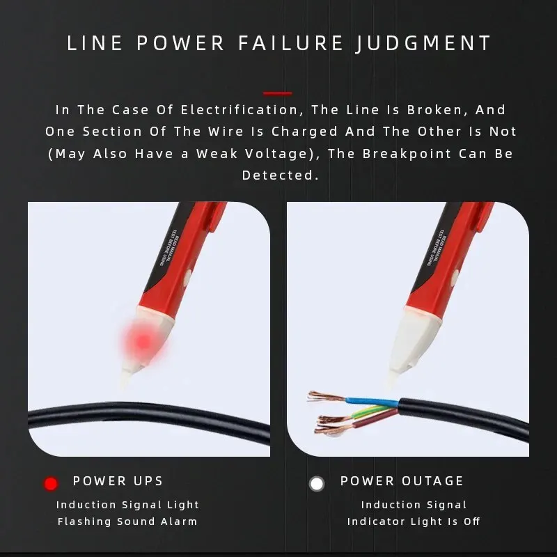 Ołówek indukcyjny Pomiar energii elektrycznej dla gospodarstw domowych wysoka precyzja linii Wykrywanie przerwania Wielofunkcyjny test elektryczny