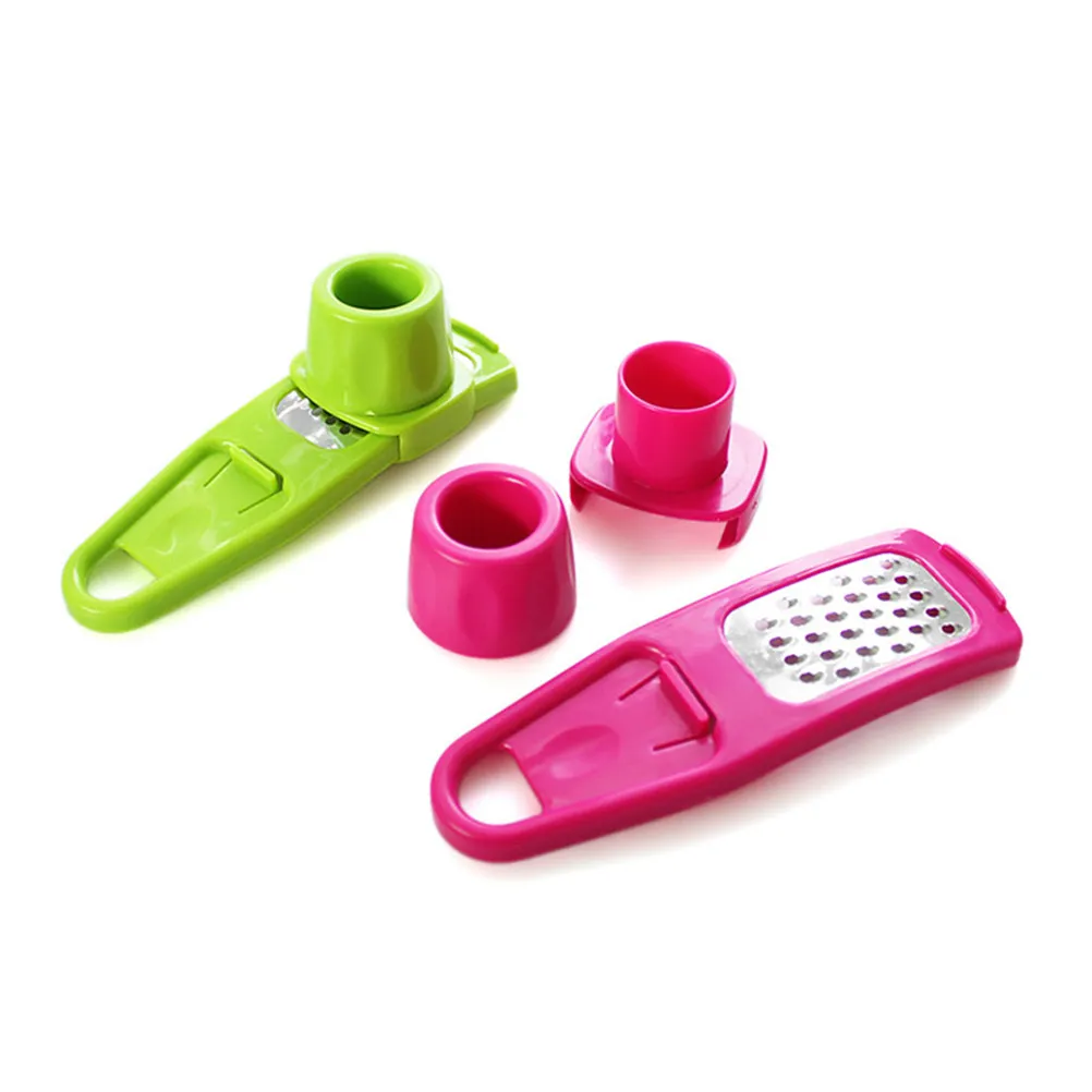 Garlic Grater Mini Plastic Stainless Steel Removable Cover Kitchen Accessories For Grating Garlic Ginger Chopper Tool