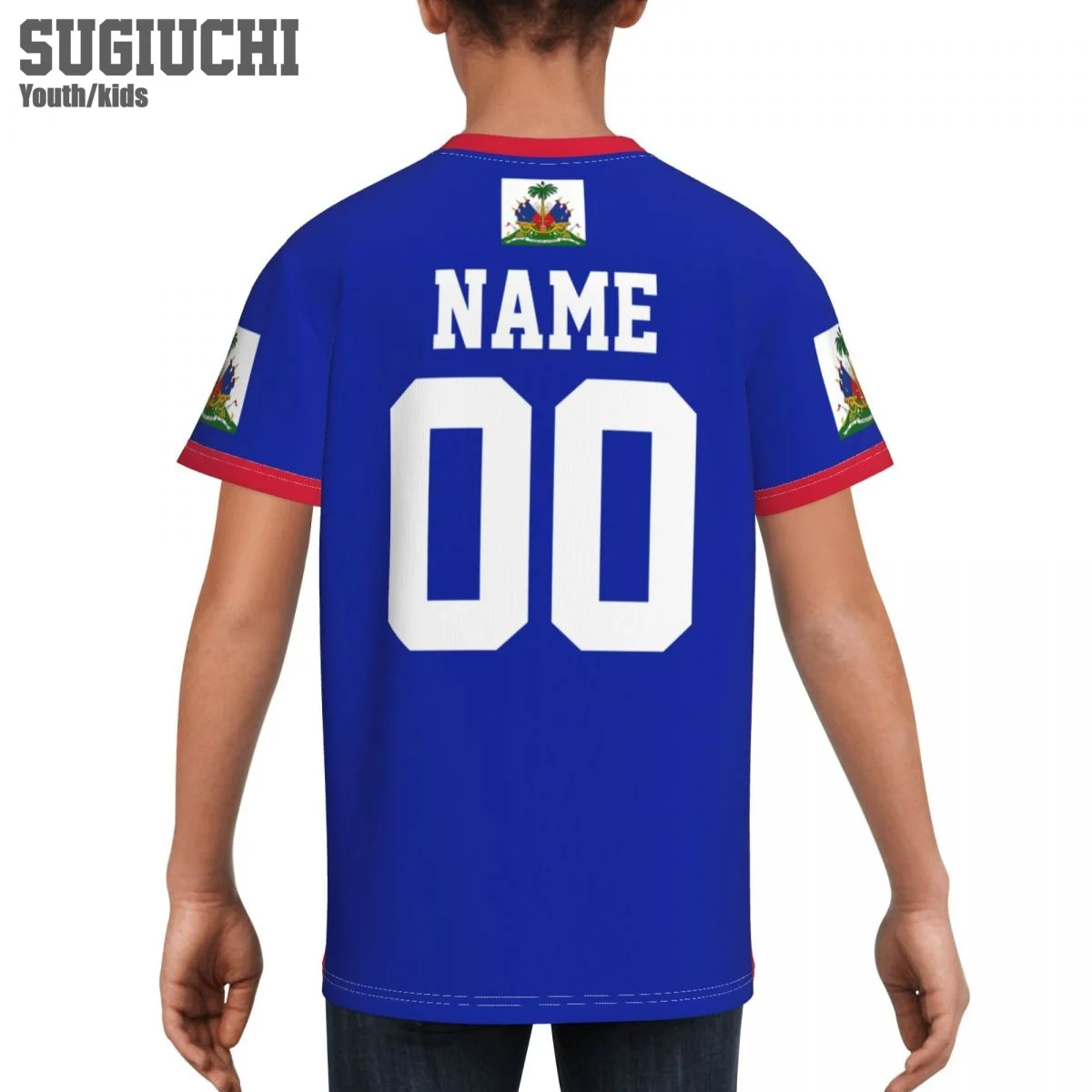 Custom Name Number Haiti Flag Emblem 3D T-shirts For Kids Youth Boy/Girl Tees jersey Soccer Football Fans Gift T shirt