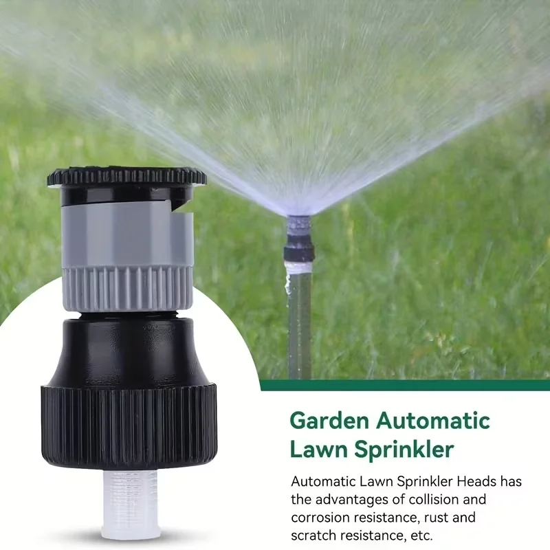 9pcs 360° Rotating Pop‑Up Automatic Lawn Spray Heads With G1/2 Female Thread Adjustable Coverage Range Lawn Sprinklers