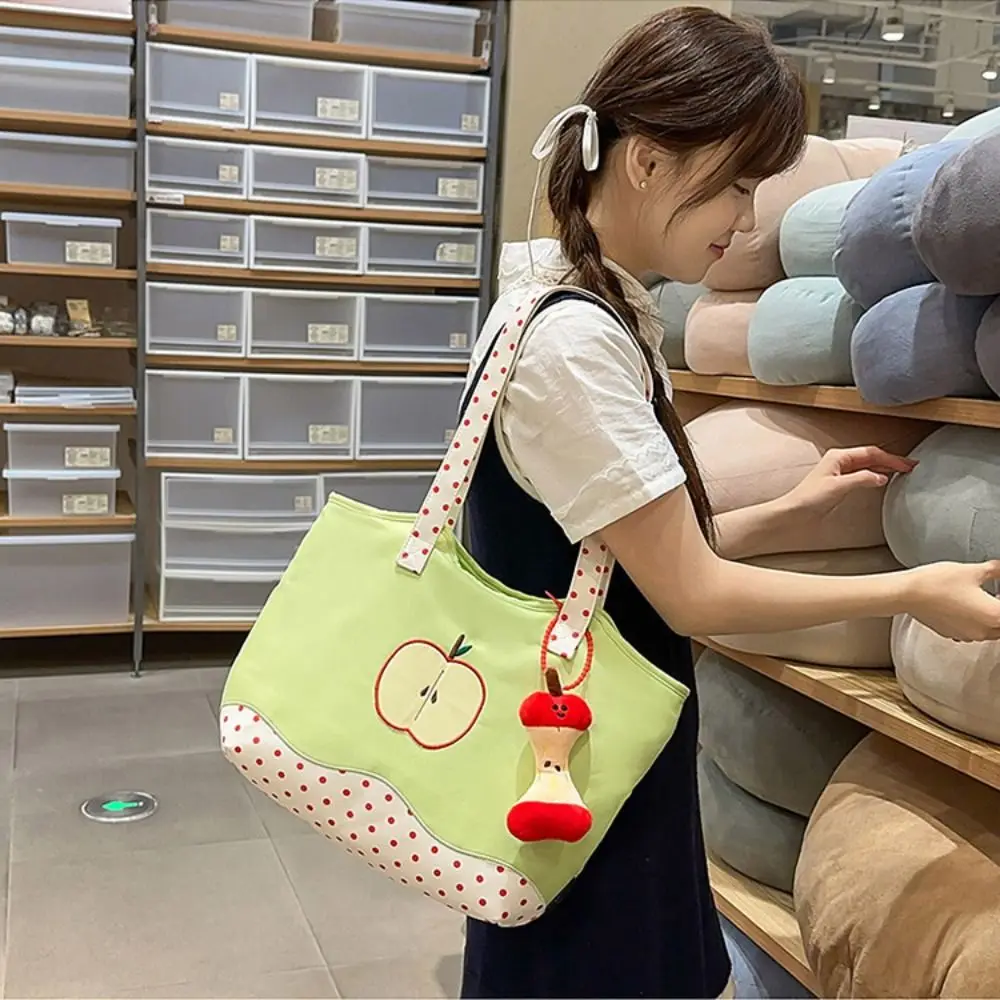 

Portable Message Bag Fruits Shoulder Bag Harajuku Solid Color Funny Handbag Korean Style Zipper Pouch Nylon Tote Bag Daily