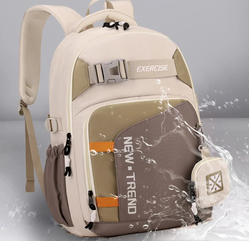 Trendy and Cool Casual Backpack Versatile Student Simple Letter Print Schoolbags Korean Style Large Capacity Outdoor Travel Bags