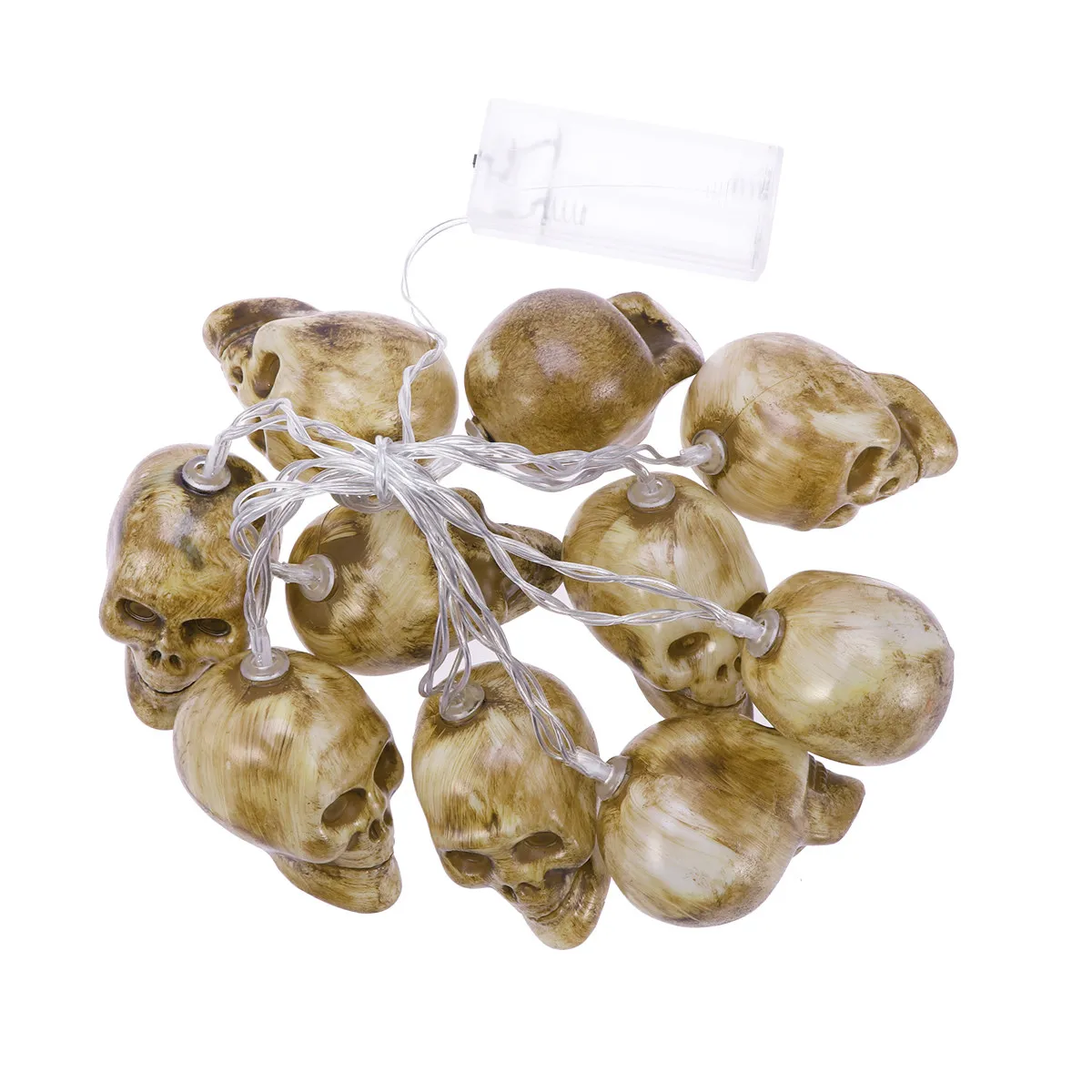 

1.5m 10LED Skull LED String Lights Halloween Powered Fairy Lights for Patio Party Garden Holiday Decoration