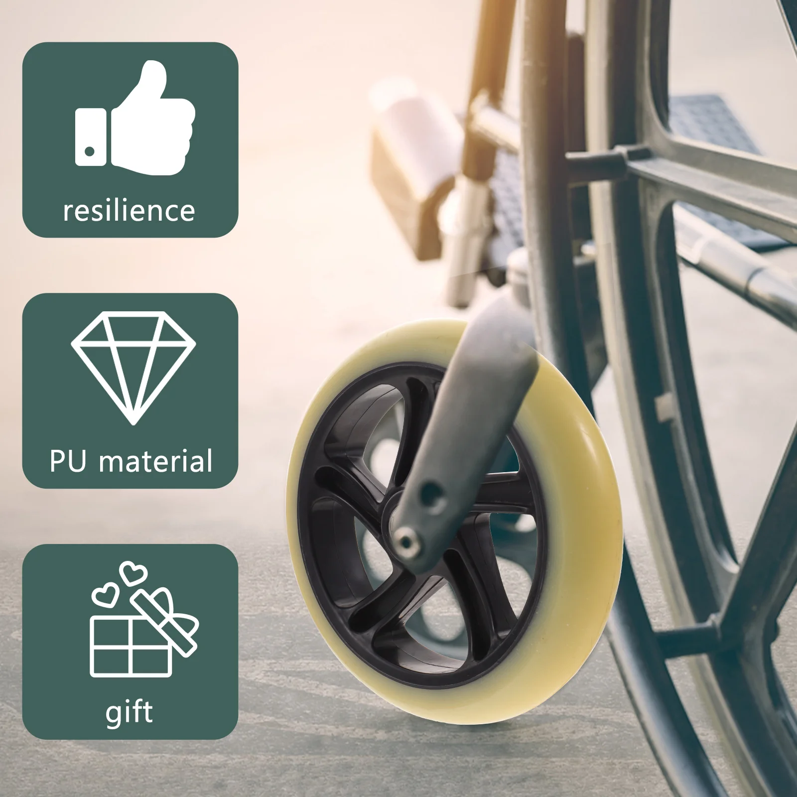 

2Pcs PU Scooter Wheels Replacements Shockproof Stunt Wearresistant Easy Installation Skateboard Parts Scooter Wheels