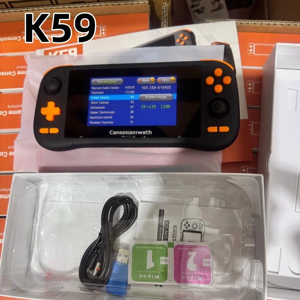 KINHANK K59 5.5" Android 14 Game Console, 50 Emus(PSP/PS1/DC/SS), 128GB+5000mAh, 27k Games Built-in, Best Gift, Hot Sale