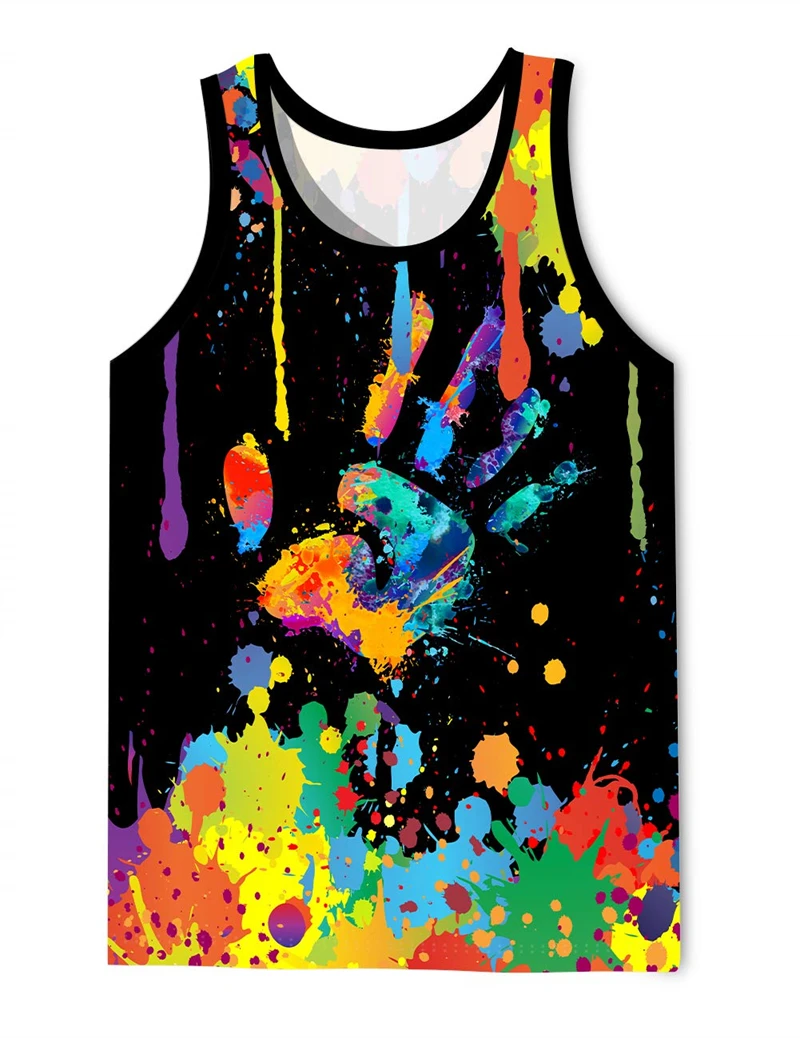 Graffiti Graphic Tank Top 3D Printed Gym Clothing Men Summer Streetwear Basketball Vest Quick Drying Sleeveless Shirts Y2k Tops