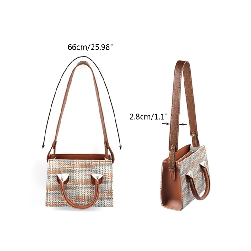 PU Leather Strap for DIY Lady Purse Crossbody Bag Strap Lychee Texture Strap