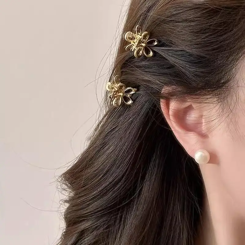 10pcs Mini Metal Hair Claw Clip Gold Silver Flower Butterfly Small Shark Clips Ins Korean Headwear For Women Hair Accessories view 3