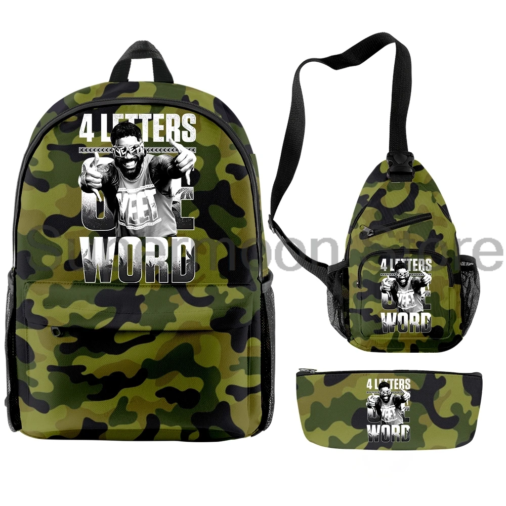 Jey Uso Quattro Lettere Una Parola Merch 3 pz/set Zaino Borsa a Tracolla Donna Uomo Zaino Casual Daypack Borse da Viaggio all'aperto