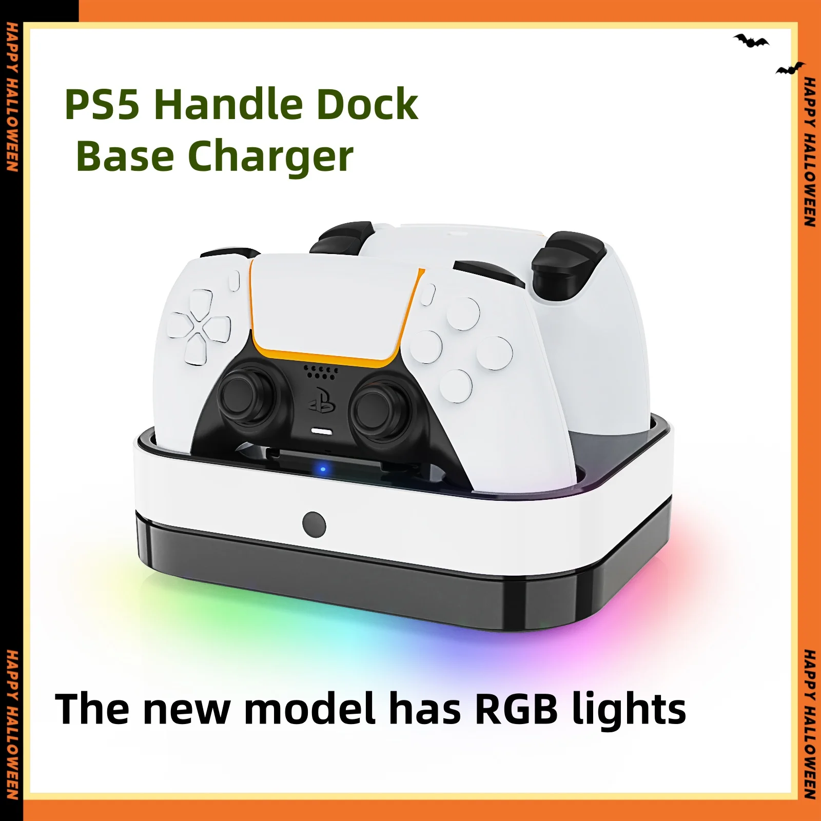 Controller Charging Dock For PlayStation5 Gamepad Wireless Charger RGB Lights USB Type-C Dual Charging Dock For Sony PS5 Handle 