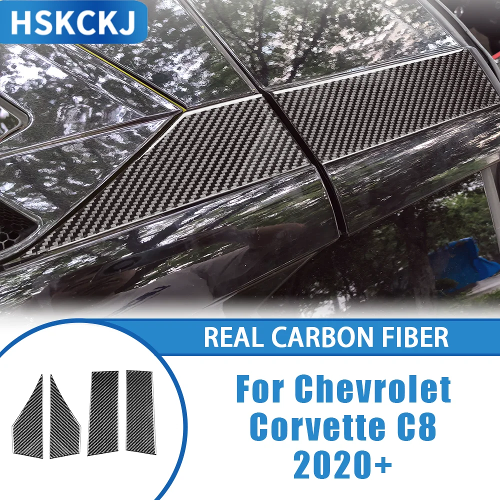 

Carbon Fiber Car Accessories Outer Roof Sides Panel Decals Cover Tirm Panel Sticker Modification For Chevrolet Corvette C8 2020+