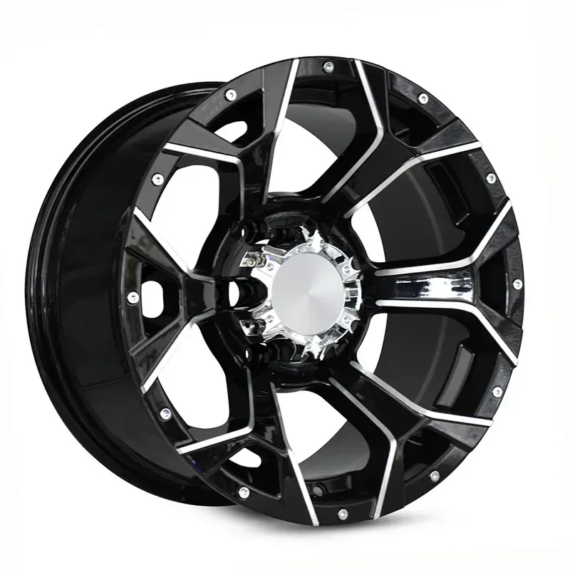 Off-road Car Wheels Black Color 15 16 Inch 5 6 Holes Aluminium Luxury Multi Spokes 4x4 Wholesale Cast Rims For SUV