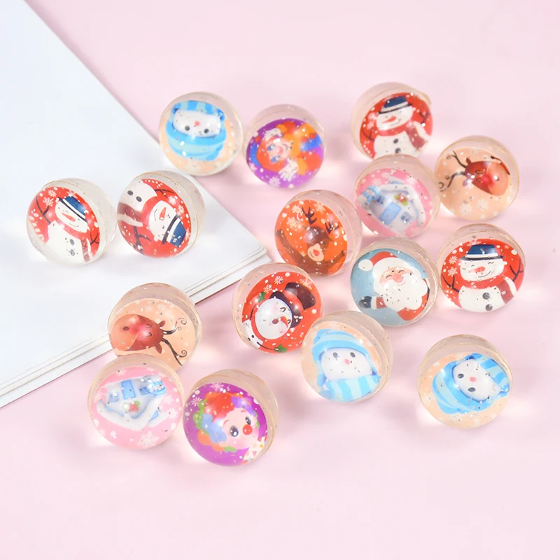 

10PCS 3CM Mixed Christmas Bounce Balls Toys Santa Claus Snowman Kids Birthday Baby Shower Party Favors Souvenir Christmas Gifts