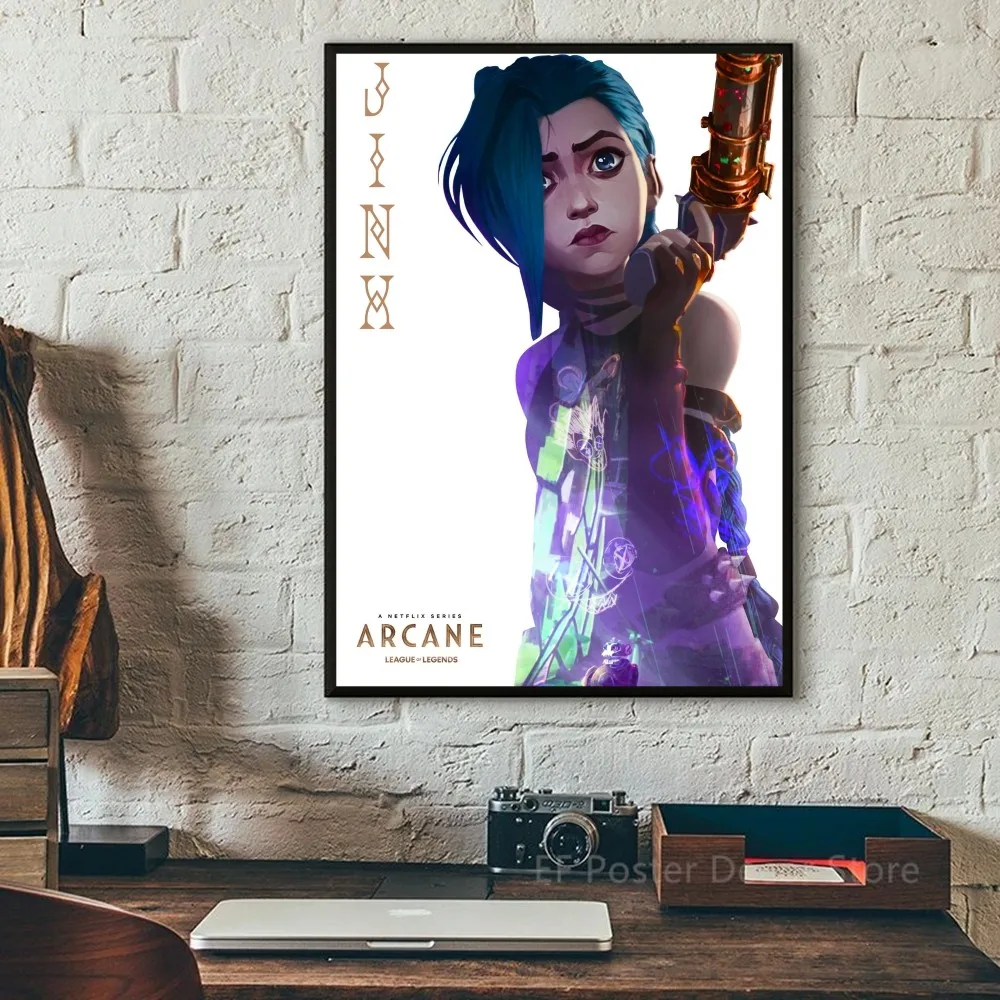 A-Arcane League Of Legends Movie Poster Fancy Wall Sticker for Living Room Bar Vintage Decorative Painting Middle