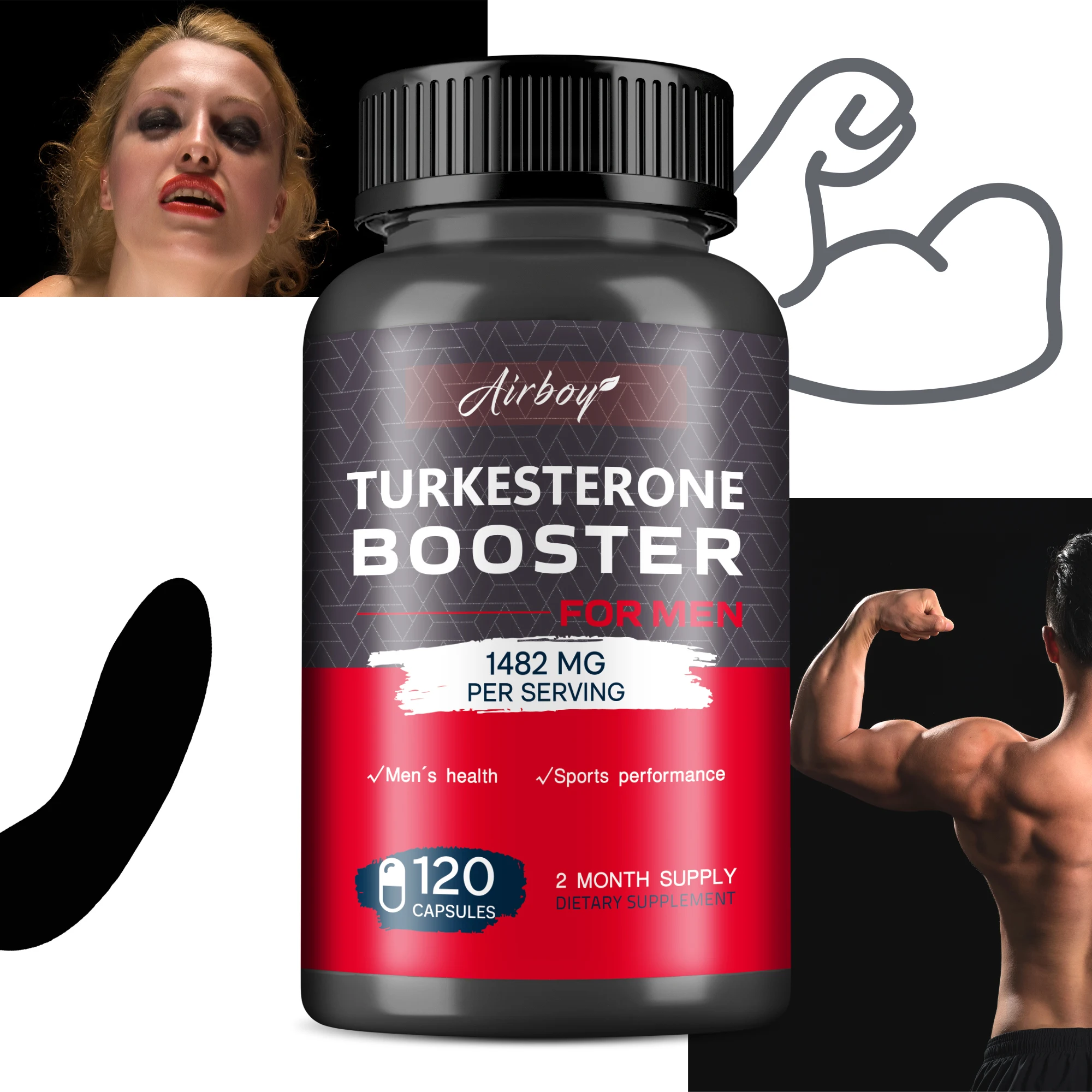 

Turkeysterone Booster - Muscle Growth,Power, Strength, Endurance Training Supplements - 120 Capsules