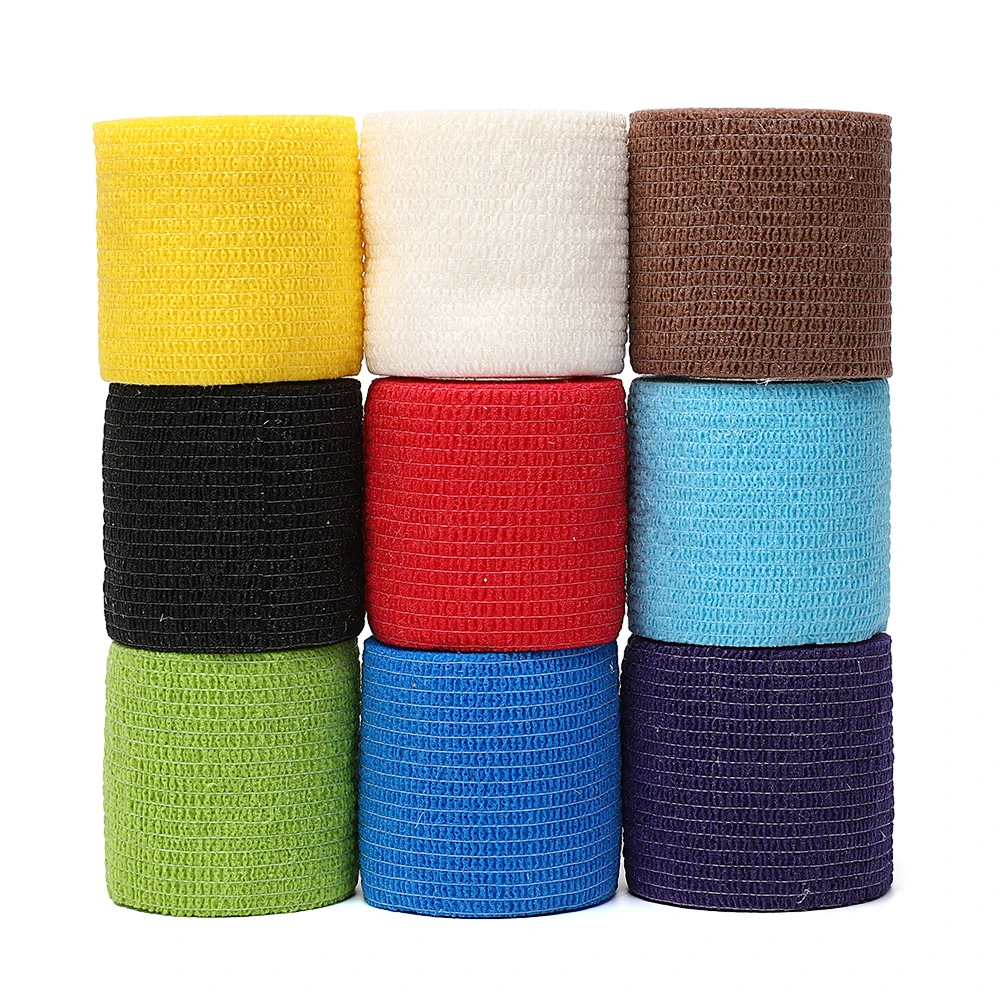 Black sports self-adhesive elastic bandage with 4.8-meter elastic knee pads, 18 colors for fingers, ankles, palms, and shoulders