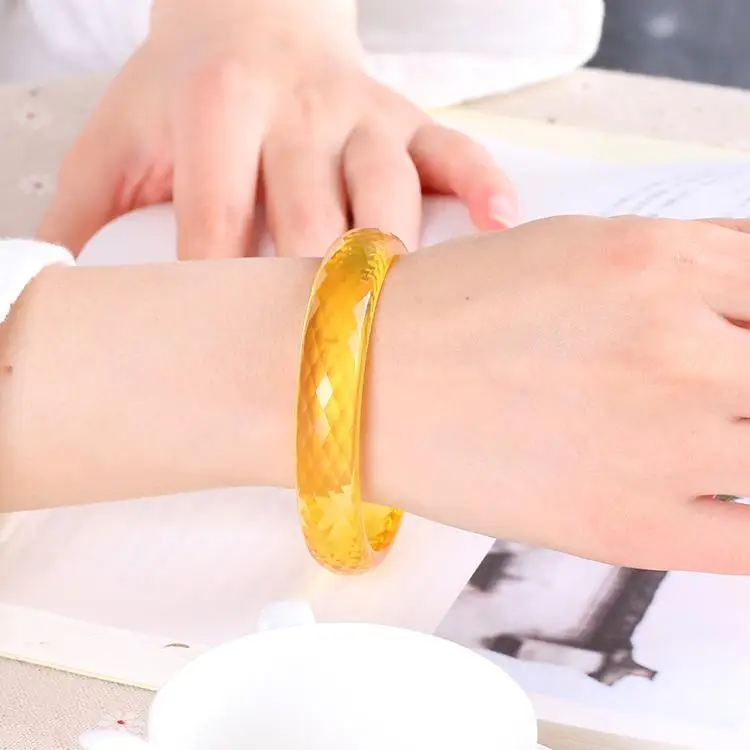 

Модный граненый браслет с цитрином, красивый женский граненый браслет, украшения, сбор богатства Wangfu