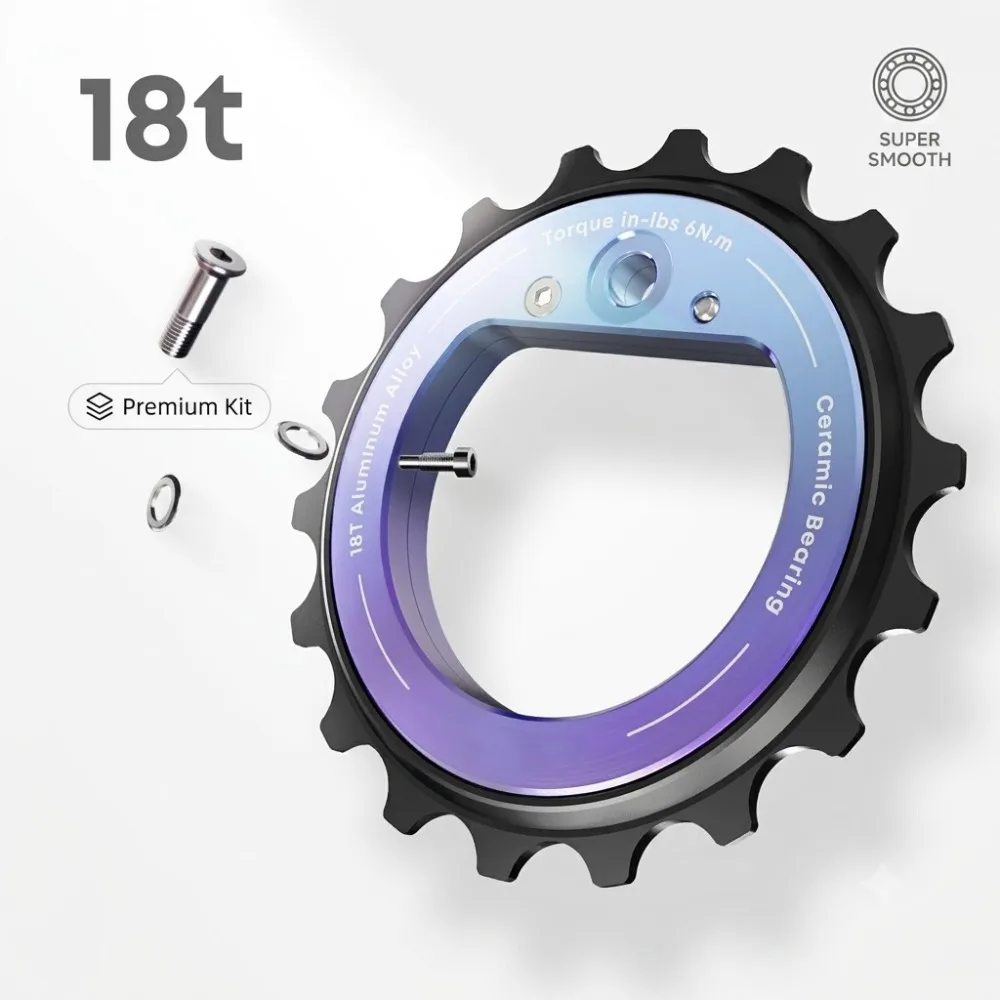 

18T Hollow Pulley Wheel Rear Derailleur Ceramic Bearing 9 10 11 Speeds Dual Color Oxidation For R8000 7000 Bike Parts Upgrade