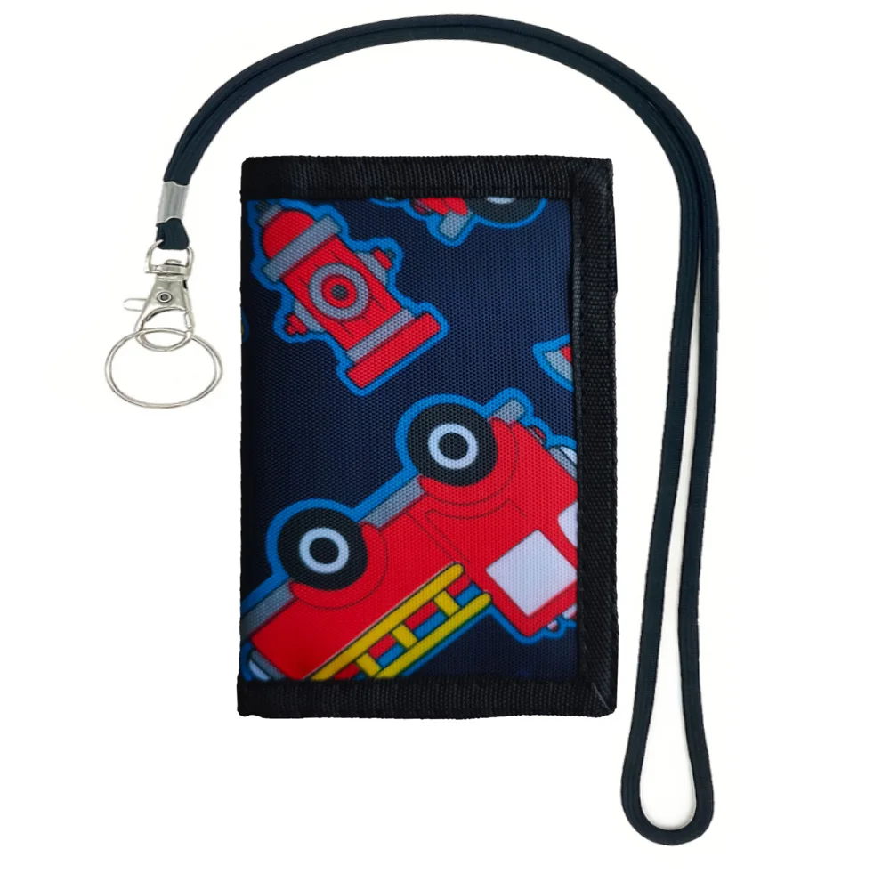 Car Wallets with Lanyard For Kids Boys Ages Trifold Wallets With Sticker And Zipper Pocket For Teens Birthday Christmas Gift