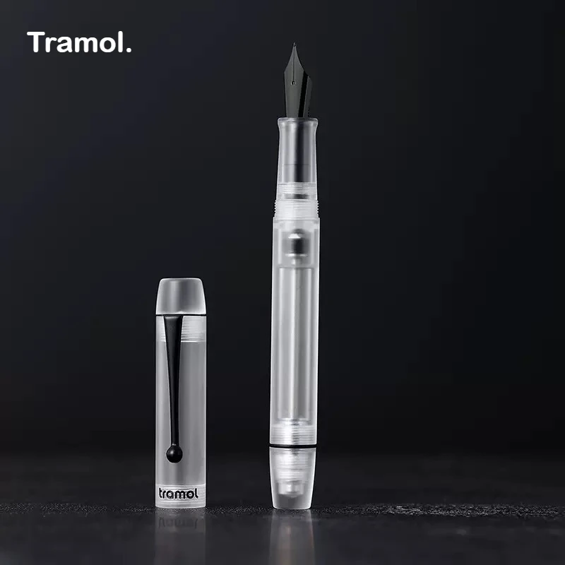 

Tramol Frosted Acrylic Negative Pressure Fountain Pen Visible Colorful Ink with EF/F/M Office School Supplies PK Majohn Asvine