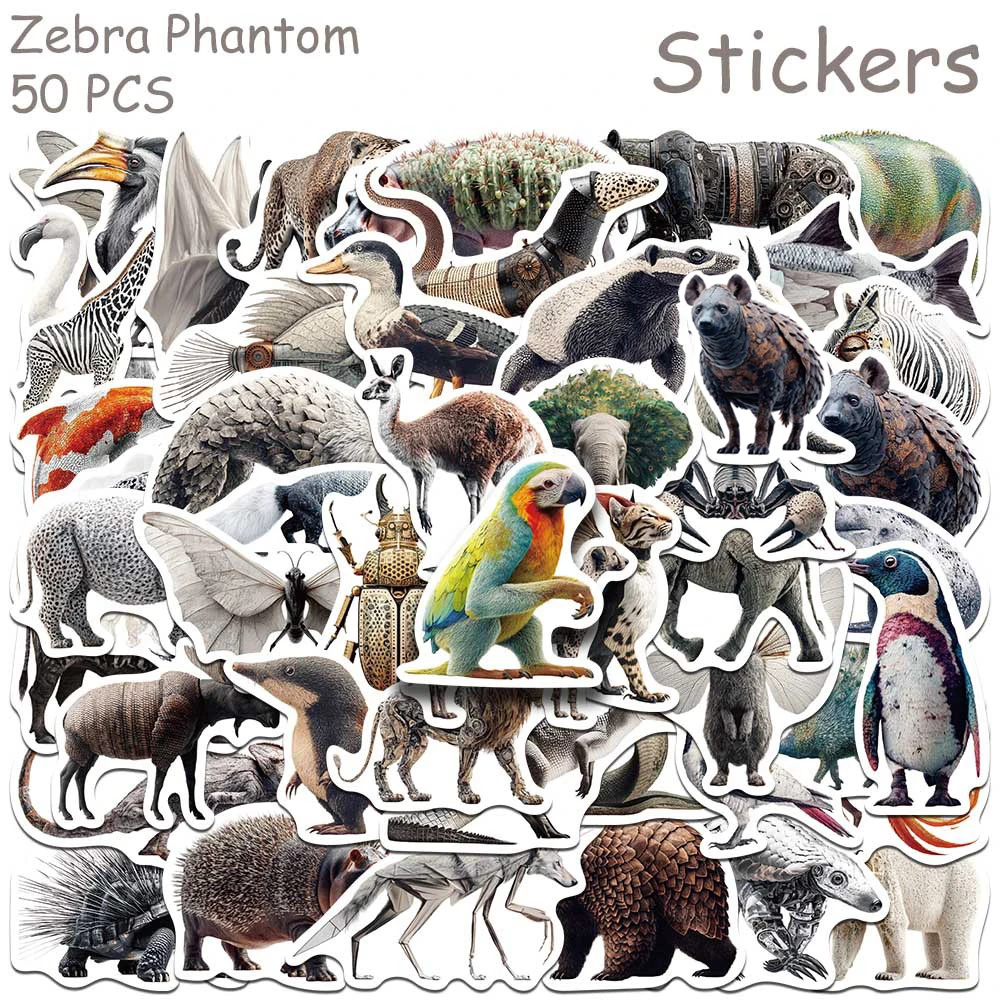 

10/30/50pcs Funny Abstract Zebra Phantom Animal Creative Stickers Cartoon Toy Decals DIY Skateboard Laptop Cool Graffiti Sticker