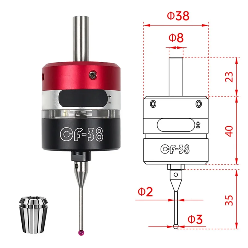 Nouvelle CF-38 Dernière 3D Edge Finder Centre d'usinage Fraiseuse CNC Sonde de précision à trois coordonnées Centrage plus récent Setter d'outils