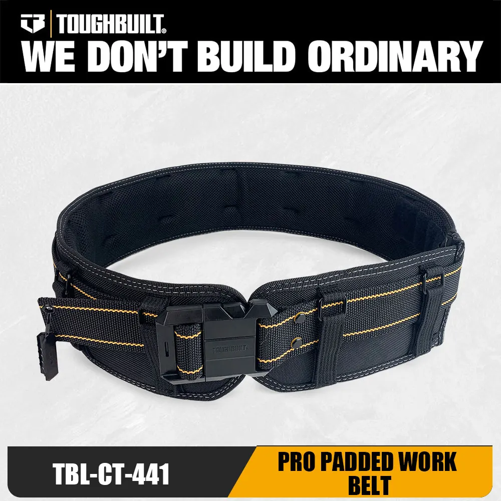 TOUGHBUILT Pro Padded General construction Polyester Tool belt optimized with cliptech pouch