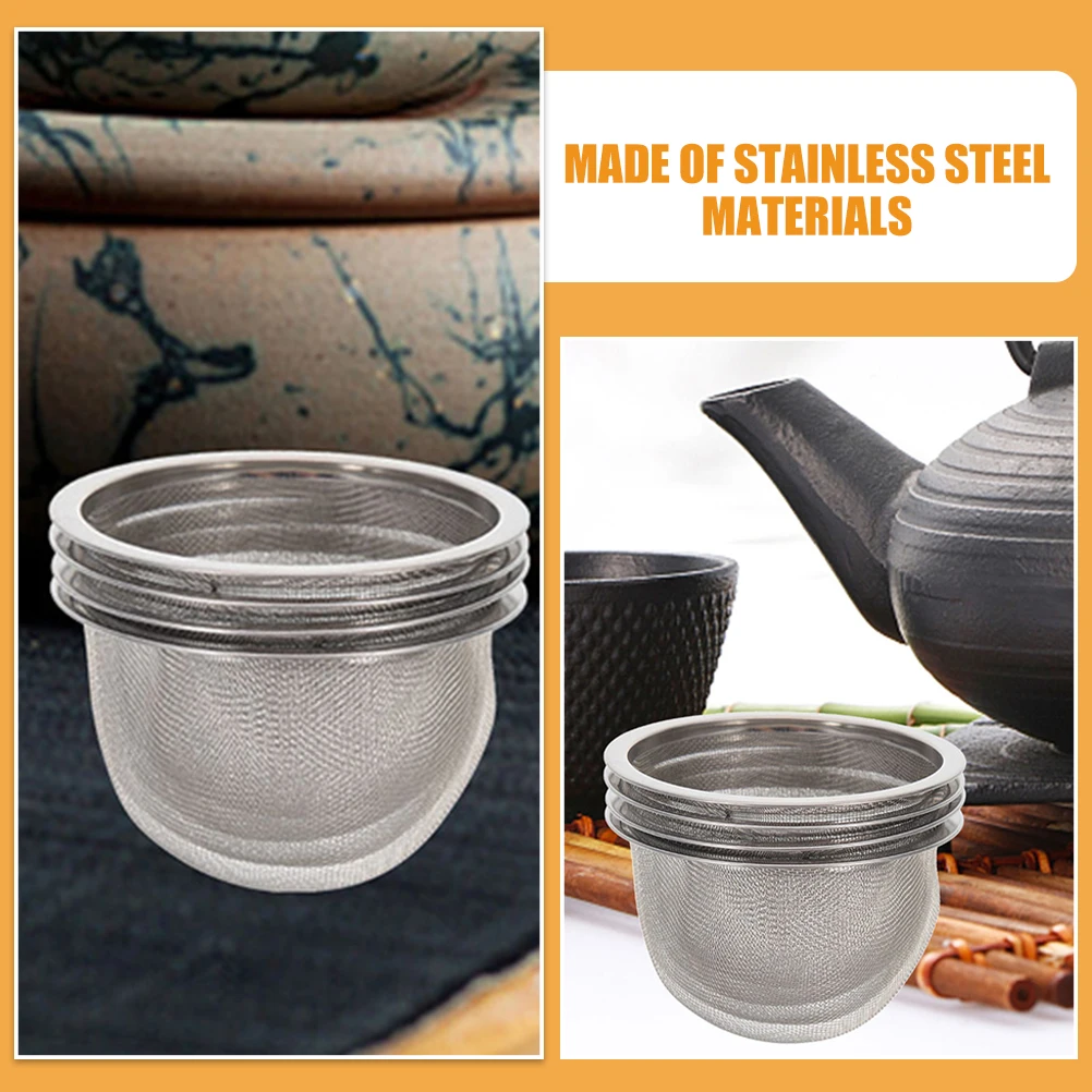 

4 Pcs Tea Pot Strainer Leaf Stainless Steel Teapot Filter Mesh Fine Sieve Herbal Inset
