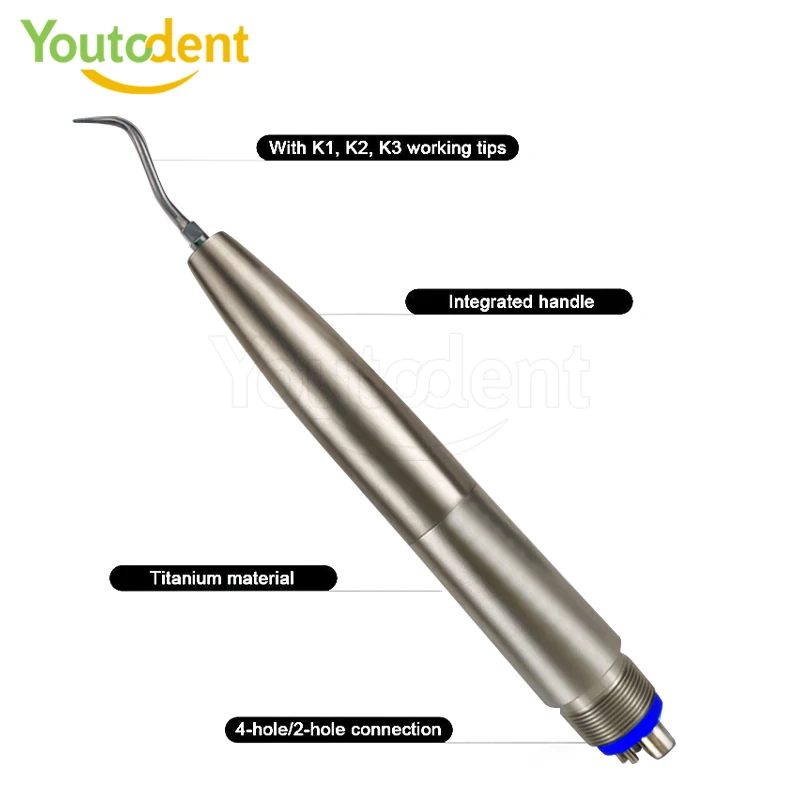 Dental Air Scaler Handpiece Air Powered Ultrasonic Scaler with K1 K2 K3 Tips for Teeth Calculus Removal Periodontal Treatment
