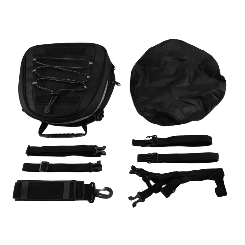 

Универсальная мотоциклетная хвостовая сумка, расширяемая, 8-10 л, универсальная задняя сумка для хранения багажа с плечевыми ремнями и дождевиком