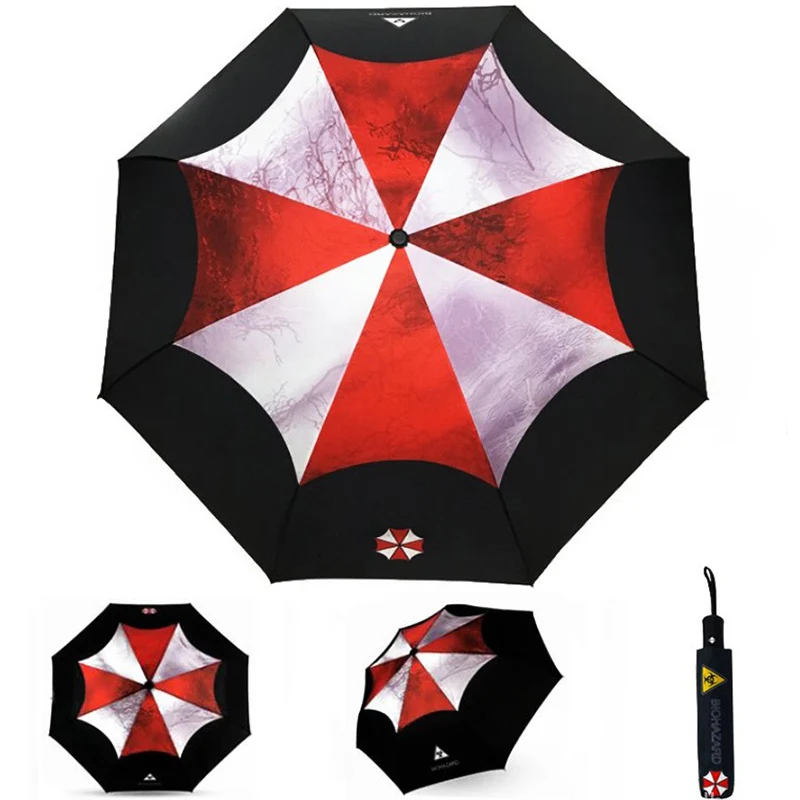 Biohazard Resident Automatic Umbrella Windproof Outdoor Sunscreen Men Woman Portable Parasol Compact Fold Corporation Paraguas